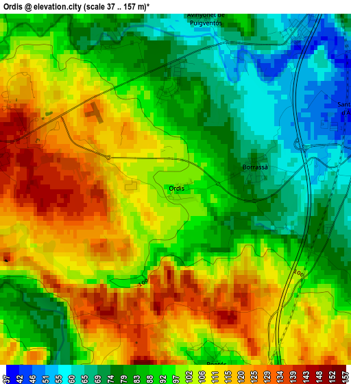 Ordis elevation map