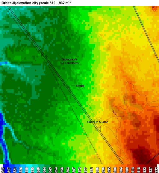 Orbita elevation map