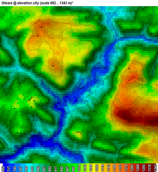 Orbara elevation map