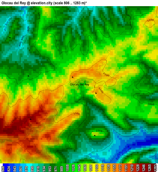 Olocau del Rey elevation map