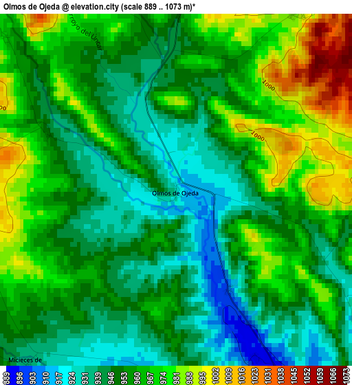 Olmos de Ojeda elevation map