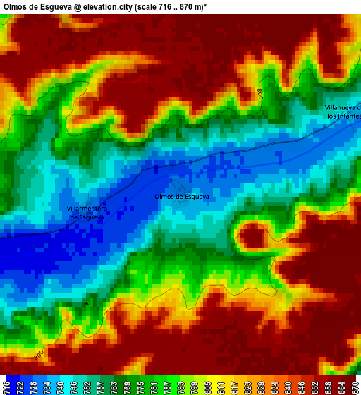 Olmos de Esgueva elevation map