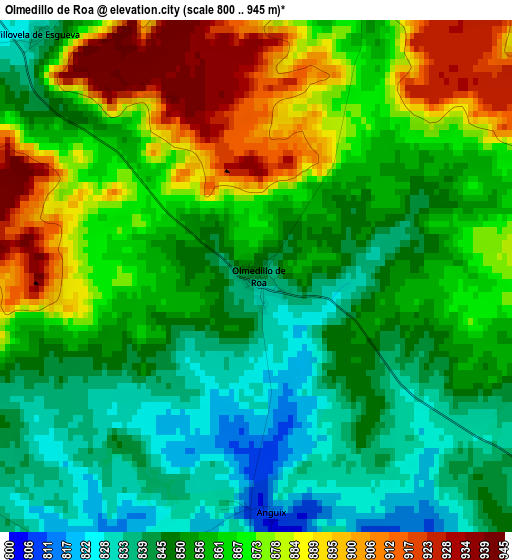 Olmedillo de Roa elevation map