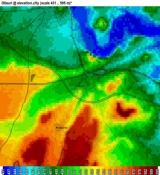 Ollauri elevation map