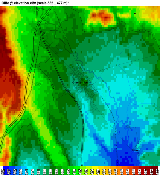 Olite elevation map