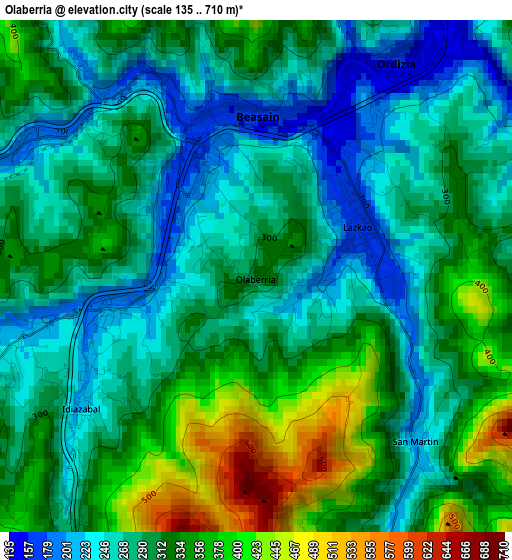 Olaberria elevation map