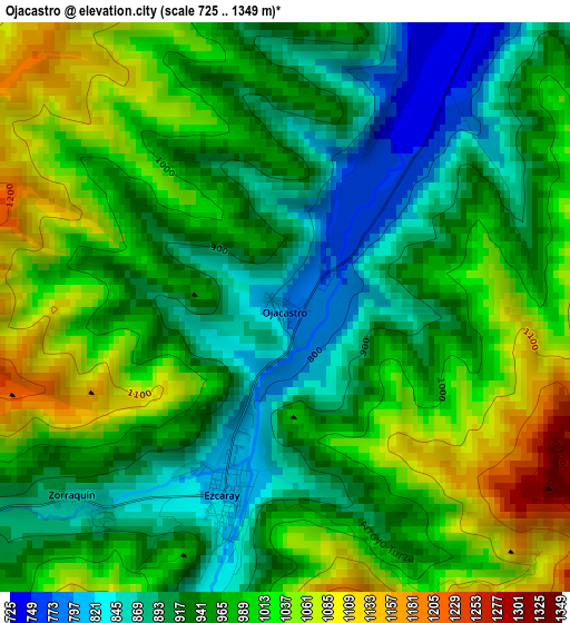 Ojacastro elevation map