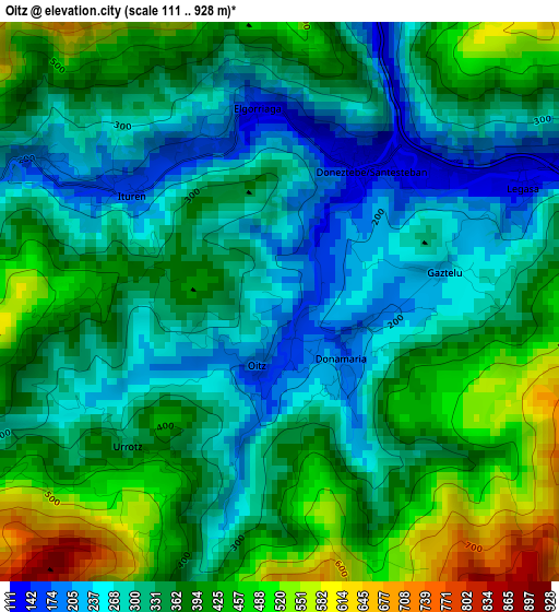 Oitz elevation map