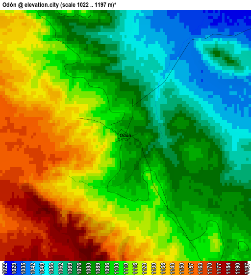 Odón elevation map