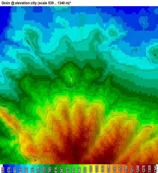 Ocón elevation map