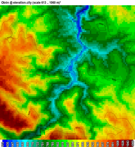 Obón elevation map