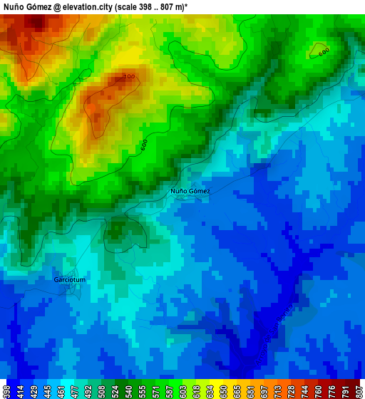 Nuño Gómez elevation map