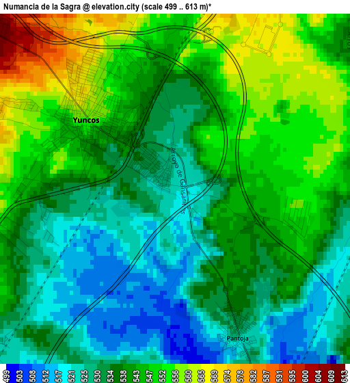 Numancia de la Sagra elevation map