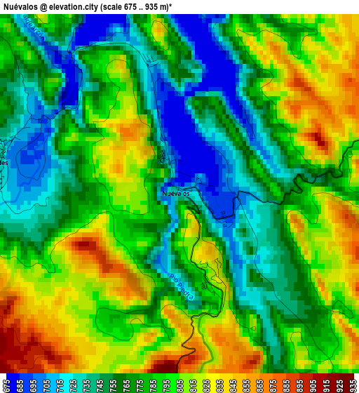 Nuévalos elevation map