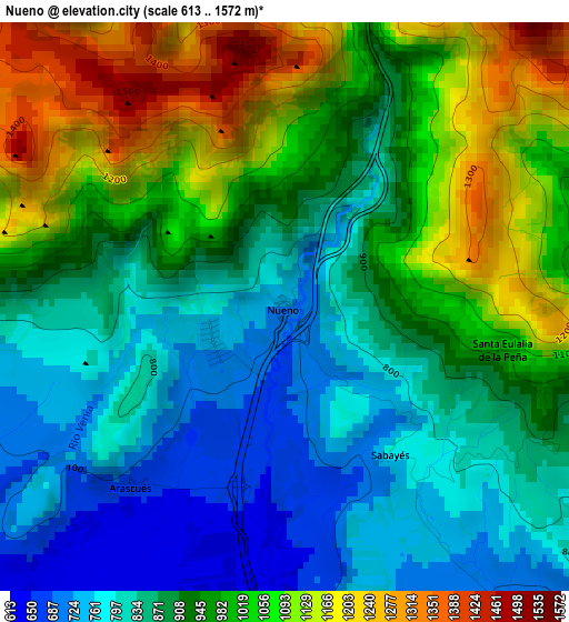 Nueno elevation map