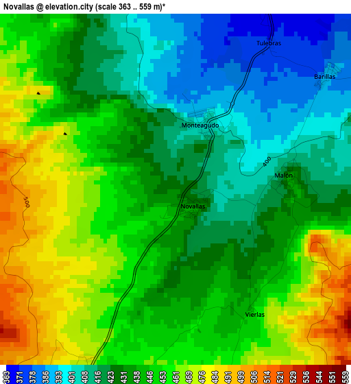 Novallas elevation map