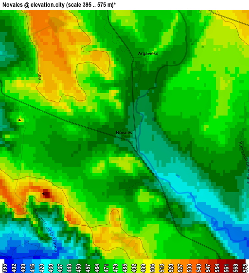 Novales elevation map