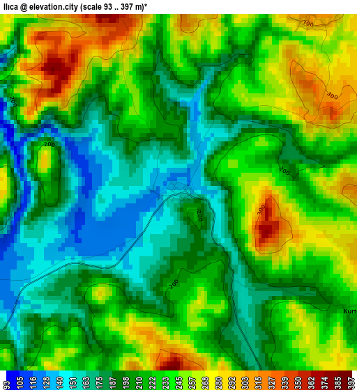 Ilıca elevation map