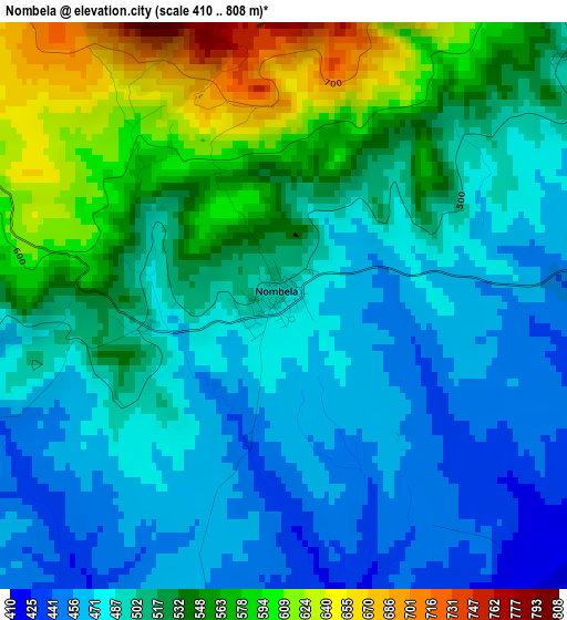 Nombela elevation map