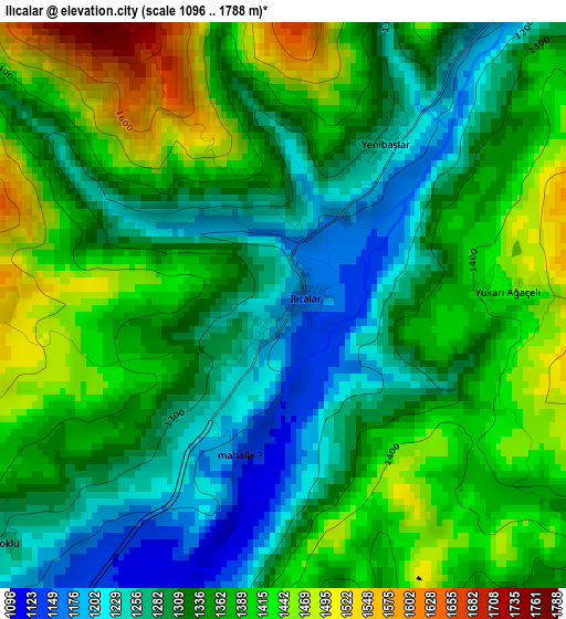 Ilıcalar elevation map