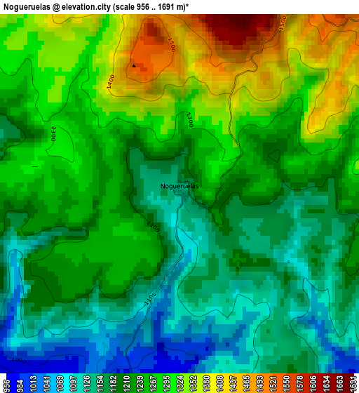 Nogueruelas elevation map