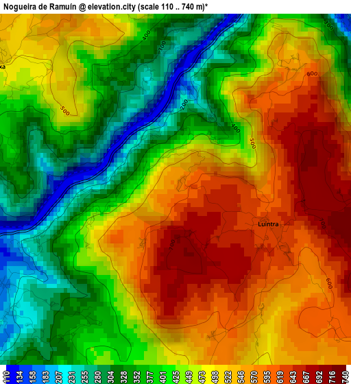 Nogueira de Ramuín elevation map