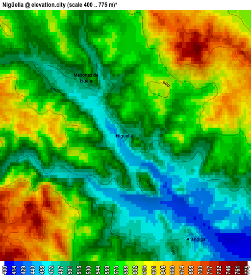 Nigüella elevation map