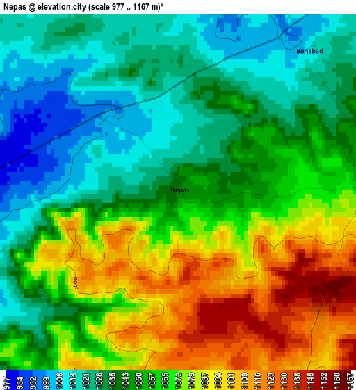 Nepas elevation map