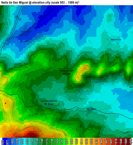 Neila de San Miguel elevation map