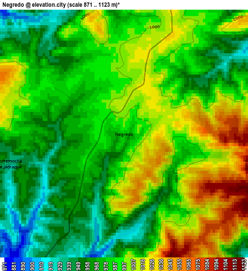 Negredo elevation map