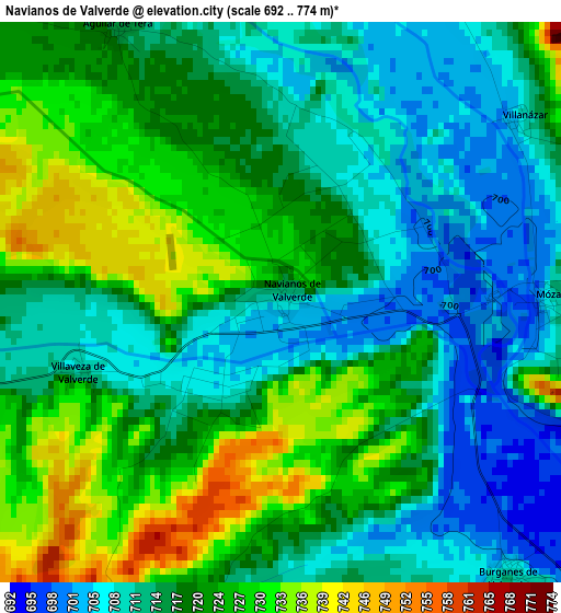 Navianos de Valverde elevation map