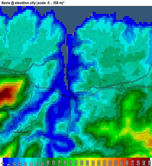 Navia elevation map