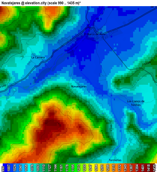 Navatejares elevation map