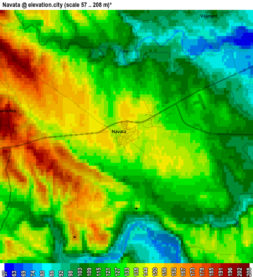 Navata elevation map