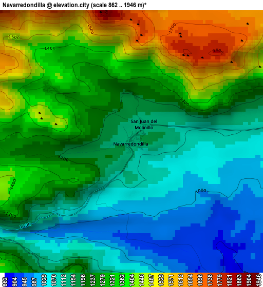 Navarredondilla elevation map