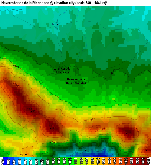 Navarredonda de la Rinconada elevation map