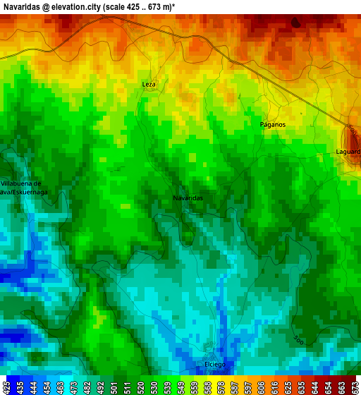 Navaridas elevation map