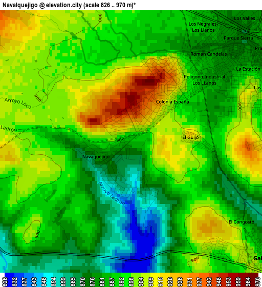 Navalquejigo elevation map