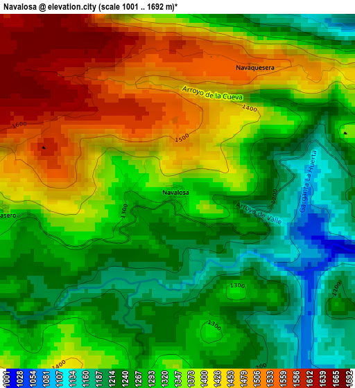 Navalosa elevation map