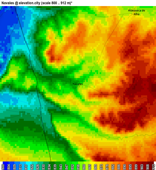 Navales elevation map