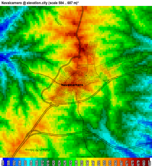 Navalcarnero elevation map