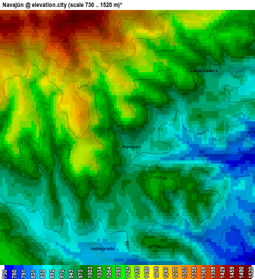 Navajún elevation map