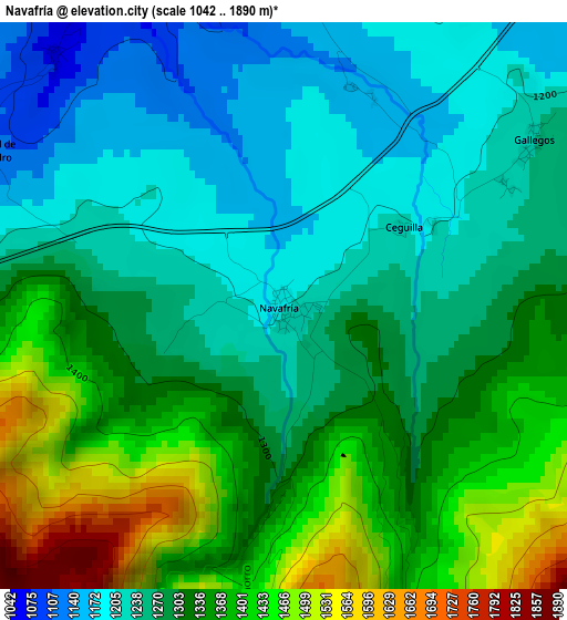 Navafría elevation map