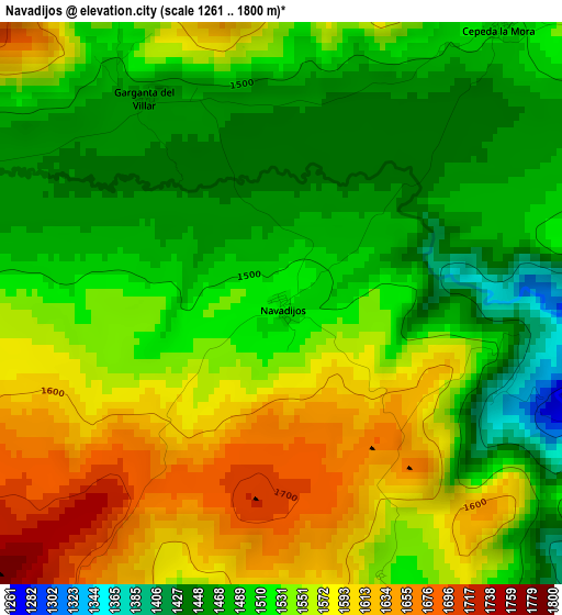 Navadijos elevation map