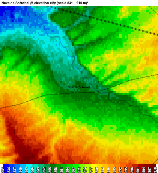 Nava de Sotrobal elevation map