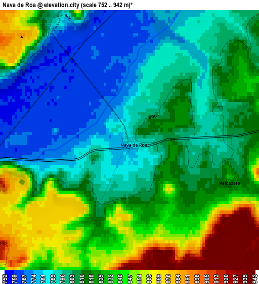 Nava de Roa elevation map