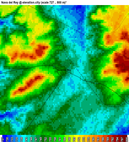 Nava del Rey elevation map