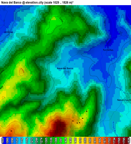 Nava del Barco elevation map