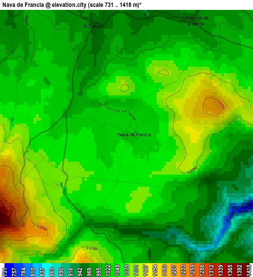 Nava de Francia elevation map