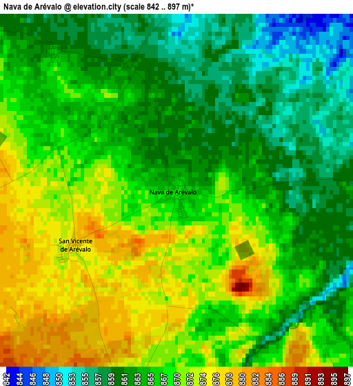 Nava de Arévalo elevation map